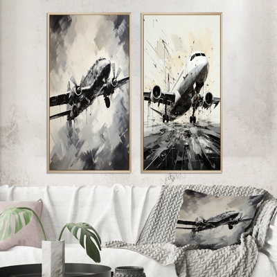 «Avion monochromatique en vol» - 2 pièces