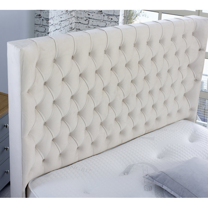 Gisela Upholstered Bed, Beige, Small Double (4')