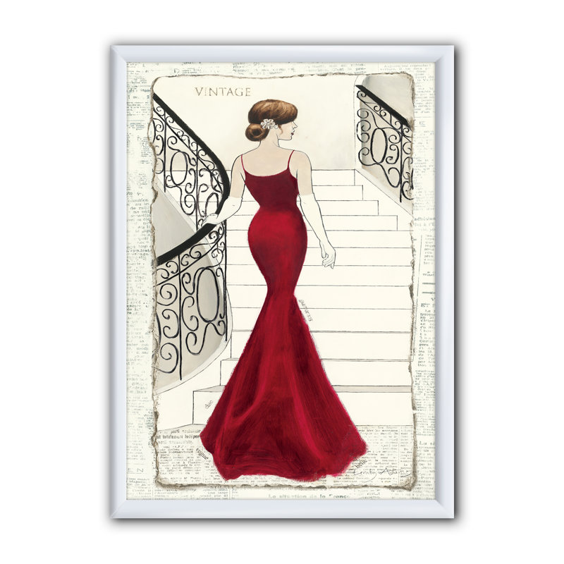 " Elegance Glam Paris Diva III ", White Framed, 20" H x 12" W x 1" D
