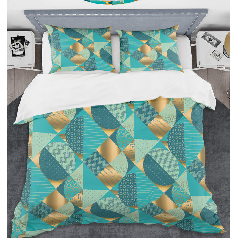 Retro Art Deco - Mid century bedding set - Modern Mid-century Bed cover set, King Duvet Cover + 2 Shams