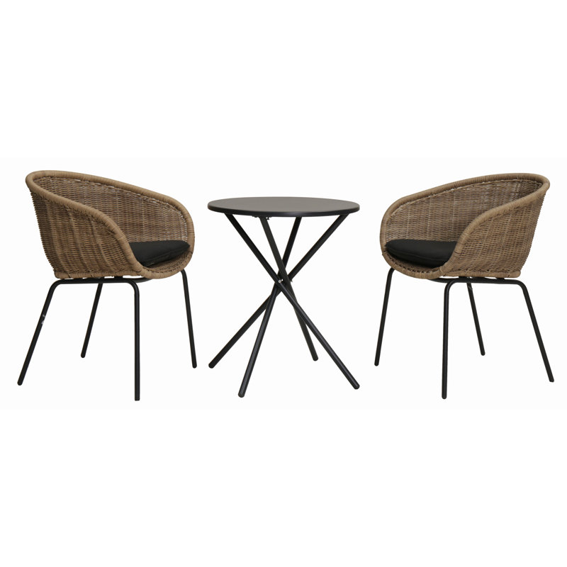 Comfortable Patio Lounge Chairs Steel Rattan Modern Patio Balcony Set