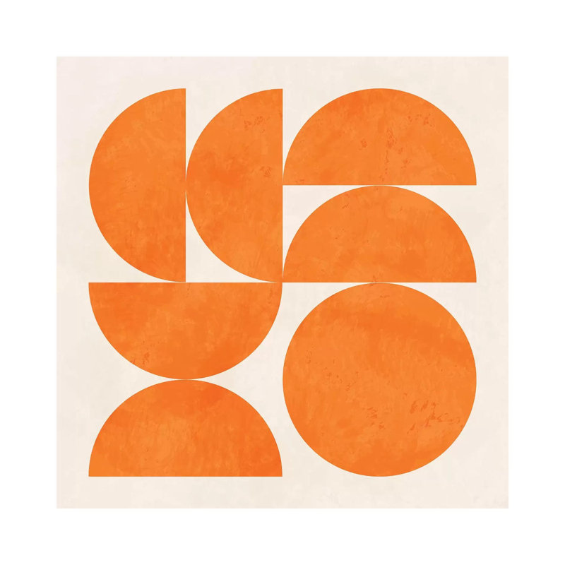 «Geometric Shapes Orange» par Ana Rut Bré - impression d'art graphique, H 12 po x l 12 po x P 0,75 po, Toile tendue