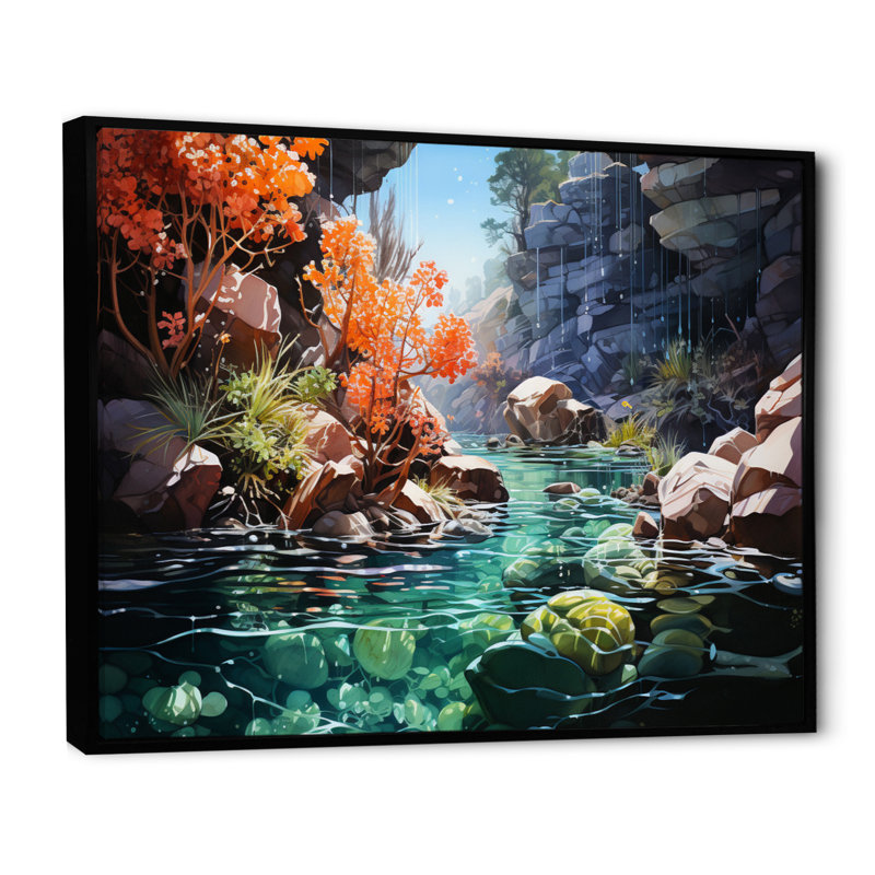 Aquariums Marine Wonders I - impression, H 16 po x l 32 po x P 1 po, Cadre flottant noir