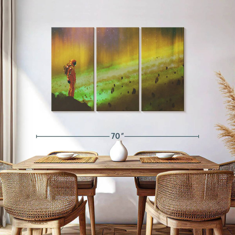 Oberle Astronaut And Space Rocks, 36" H x 57" W