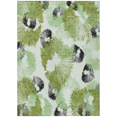 Machine Washable Indoor/Outdoor Colman ACN2132 Floral Rug