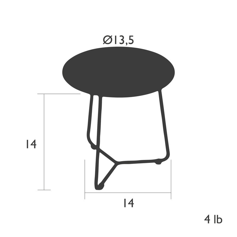 Cocotte Outdoor Round Side Table, Acapulco Blue, 14" H x 13.5" L x 13.5" W