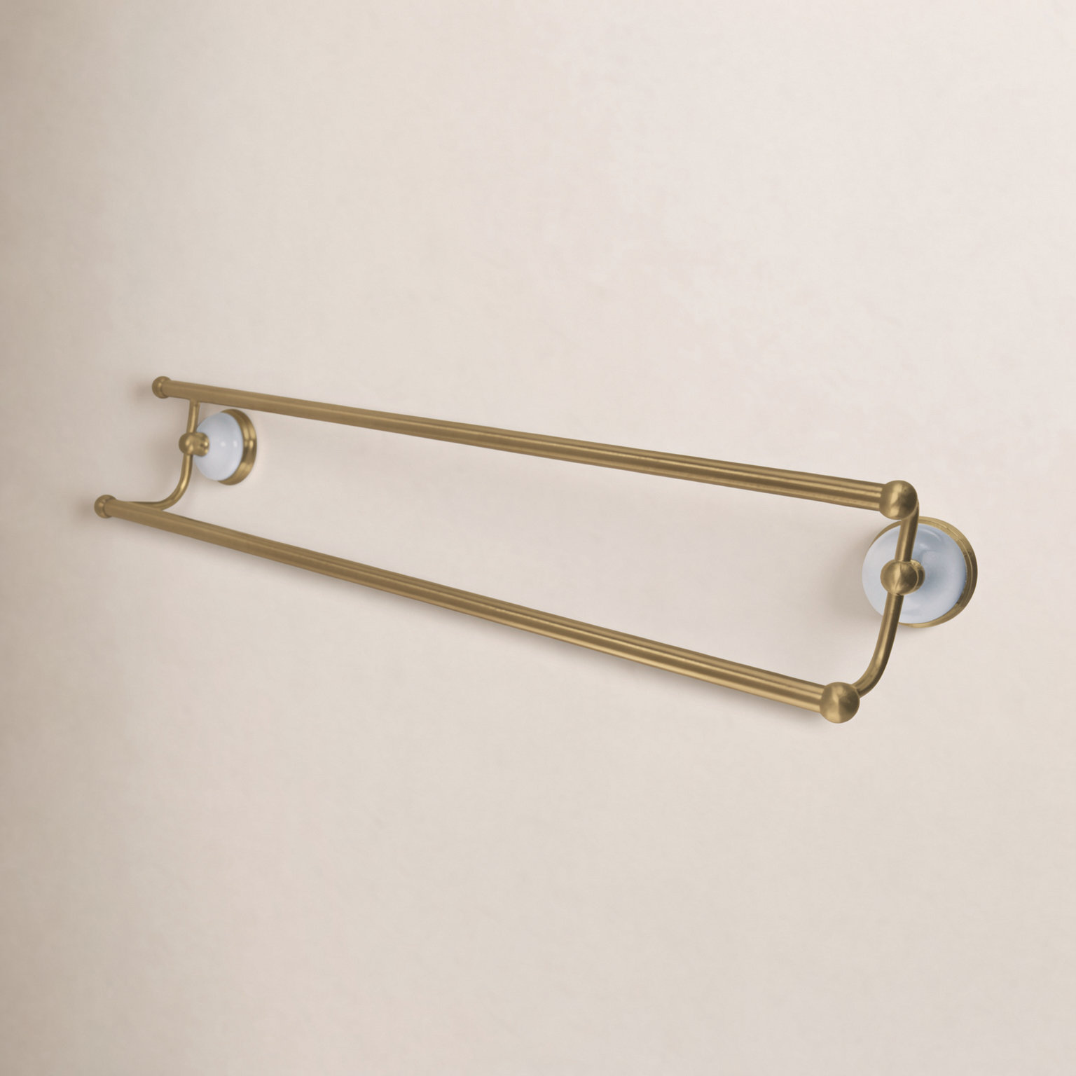 Victorian 24" Dual Towel Bar, Brushed Brass