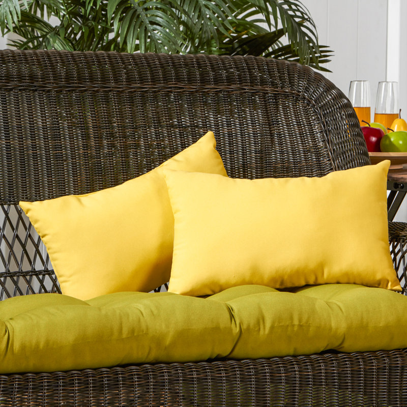 Henrich Indoor/Outdoor Striped Lumbar Pillow, Sunbeam