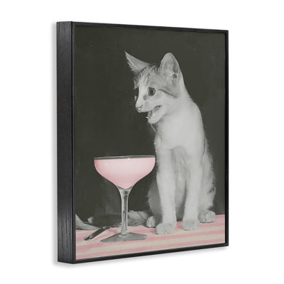 «Cat & Pink Drink», estampe numérique par Daphne Polselli