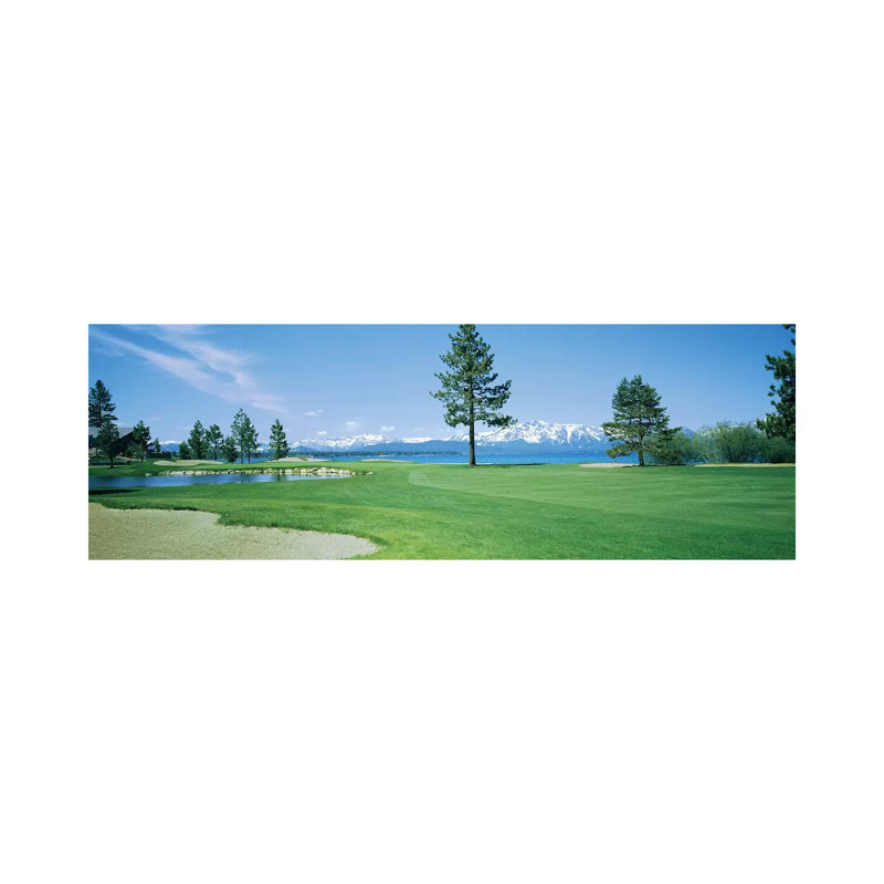 Sand Trap In A Golf Course, Edgewood Tahoe Golf Course, Stateline, Douglas County, Nevada by Panoramic Images - Wrapped Canvas Panoramic Print