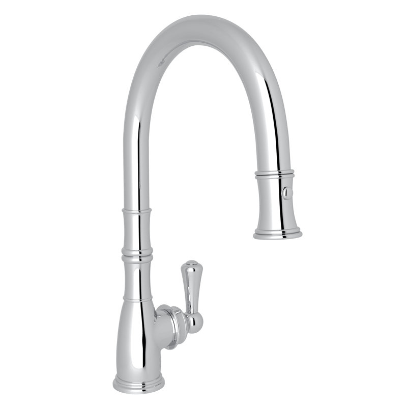 Georgian Era Pull-Down Kitchen Faucet, Polished Chrome