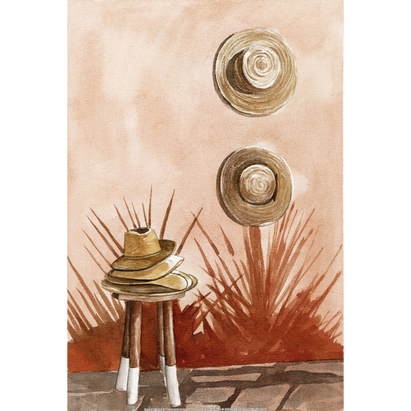 «Beach Hats», reproduction sur toile, H 18 po x l 12 po
