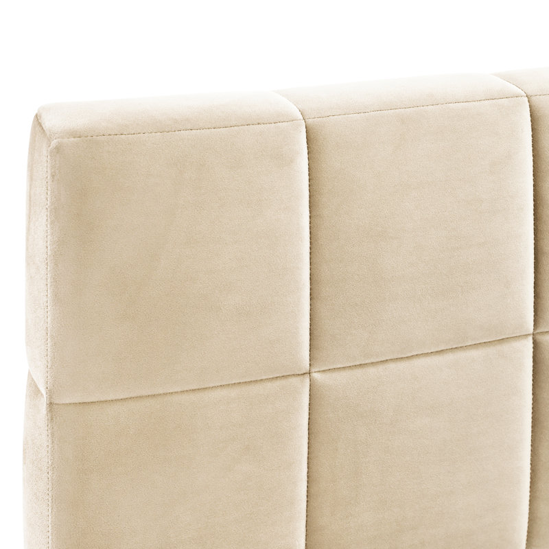 Beige Daybed/ Bed Upholstered Full Size - Modern Classic Style, Enhances Bedroom, With Slats Velvet Elegance, Fits Bedroom , Support
