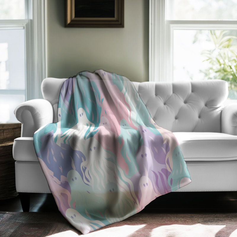 Spooky Art Designs - Couverture en sherpa de qualité supérieure 1 pièce, Grand lit