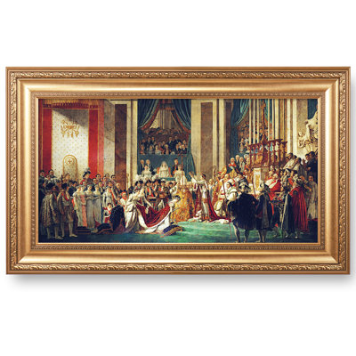 Le couronnement de Napoléon et le couronnement de Joséphine, reproductions d'art classiques du monde, art encadré pour HomeDecor, taille de l'image: 30 po x 16 po, largeur du cadre en relief doré: 36 po x 22 po