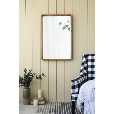 Miroir en bois 24 po x 36 po à thème - Rehaussez la beauté de votre espace de vie de style rustique pour une entrée de chambre à coucher