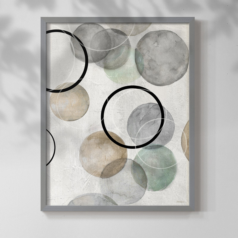 Bubbles I Framed Print - Solid Wood, 30" H x 24" W, Gray
