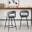 Swivel Upholstered Bar Stool with Iron Frame-1544208726