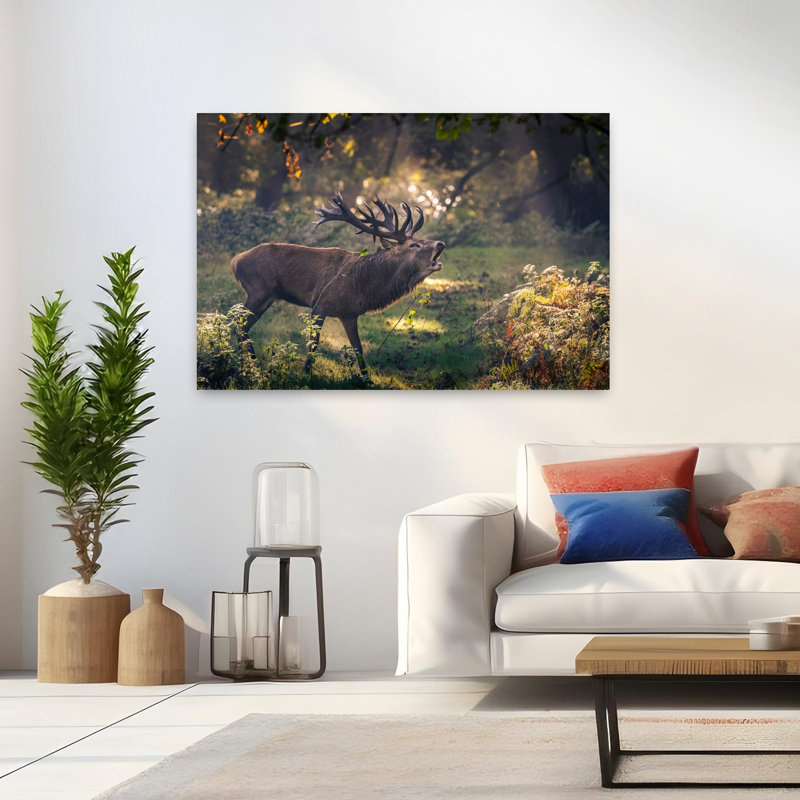 Art contemporain contemporain, paysage de forêt abstrait, H 32 po x l 48 po
