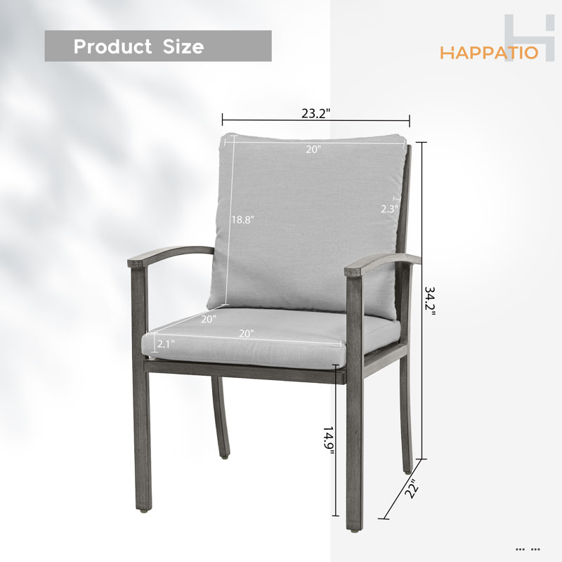 Fauteuils de patio avec coussins 2 pièces Houser
