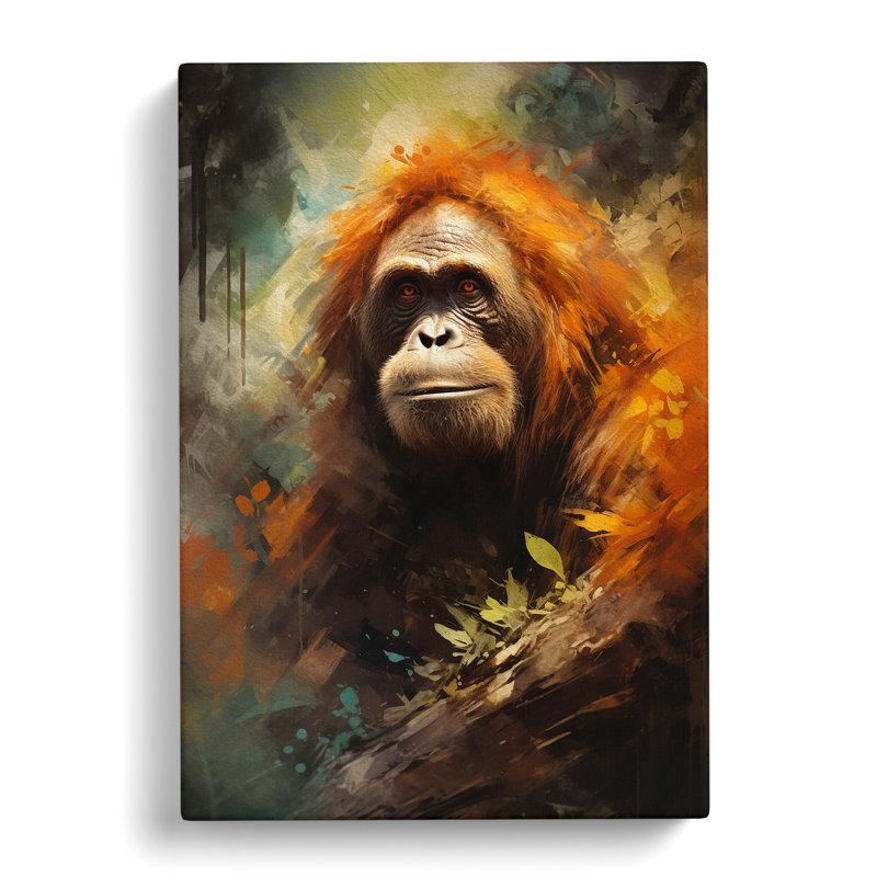Orangutan Impressionism - No Frame Print, 60cm H x 40cm W x 3cm D