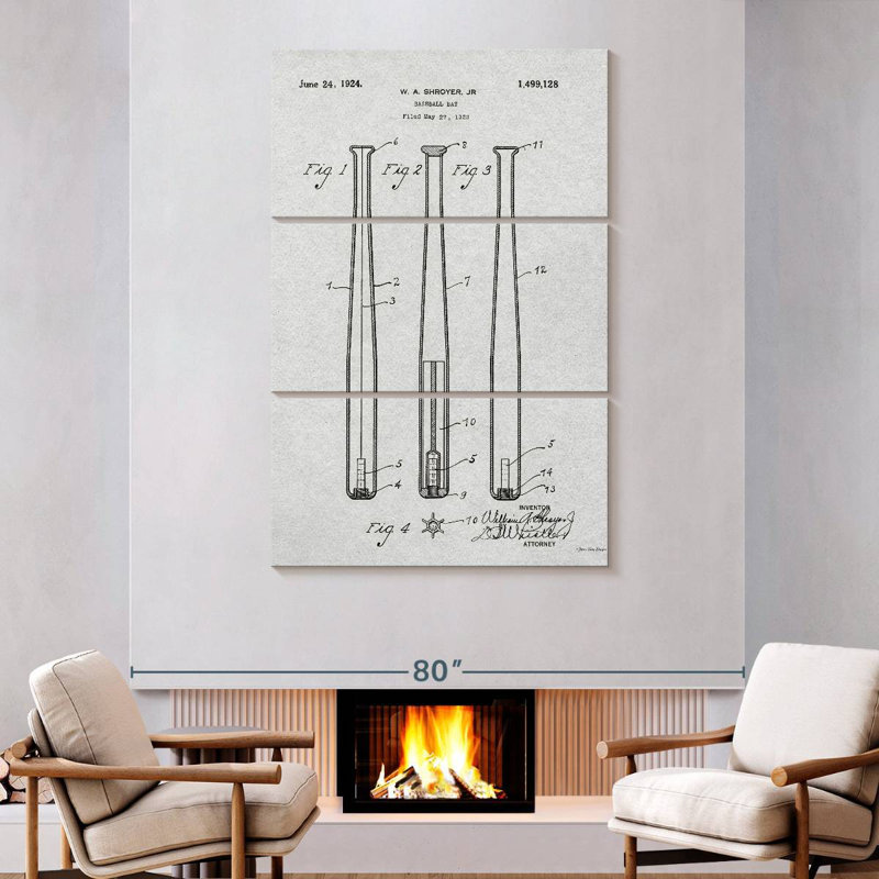 Baseball Bat Laelle, 74" H x 48" W