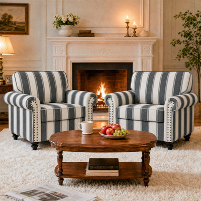 Upholstered Cotton Blend Armchair