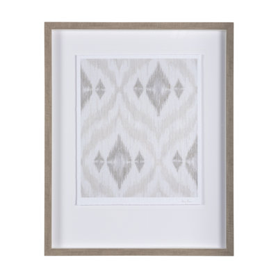 «Ikat Patterns I» par Silvia Krause a, reproduction d'art encadrée texturée à la main