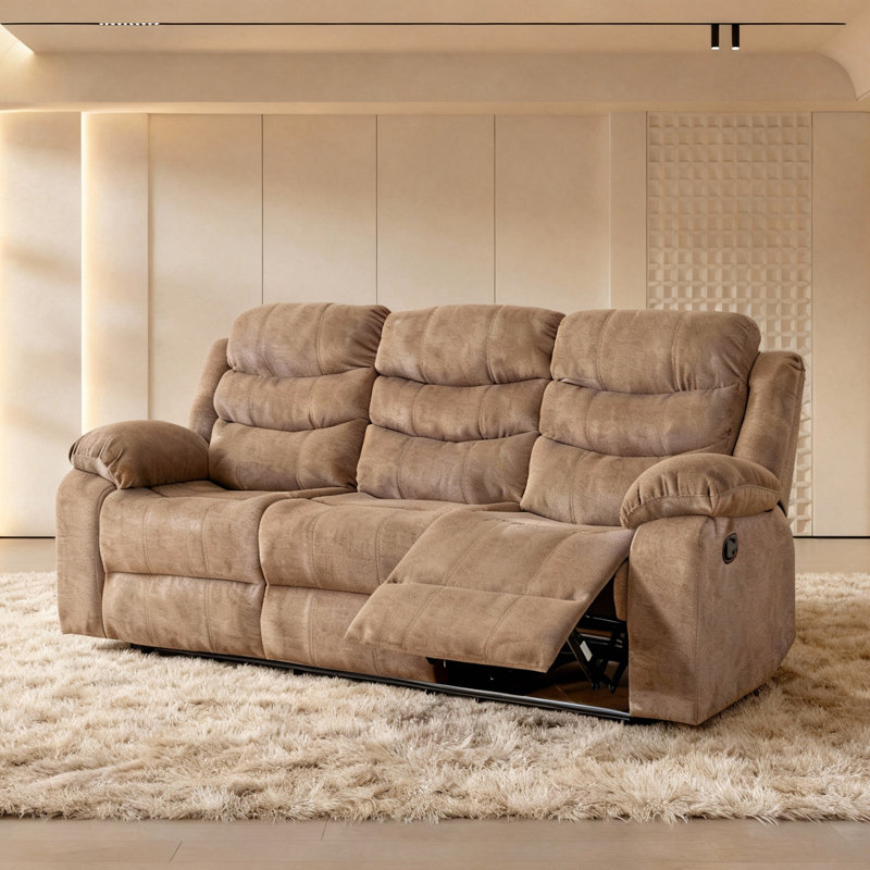 79.9" Multi-Functional Manual Recline Sofa, Brown