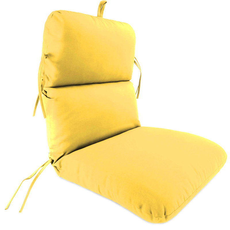 Byrom 22" x 45" Outdoor Chair Cushion with Ties and Loop, Sunray Yellow