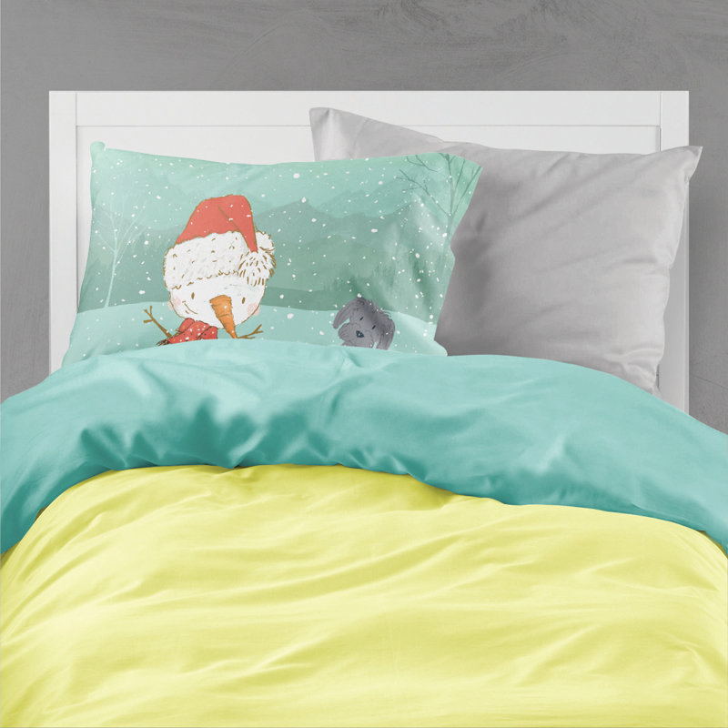 Snowman Christmas Microfiber, Black Maltese