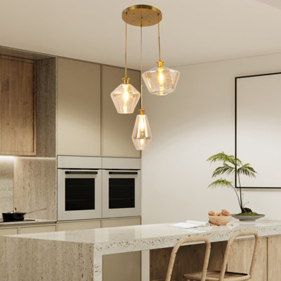 Luminaire suspendu en verre 3 lumières