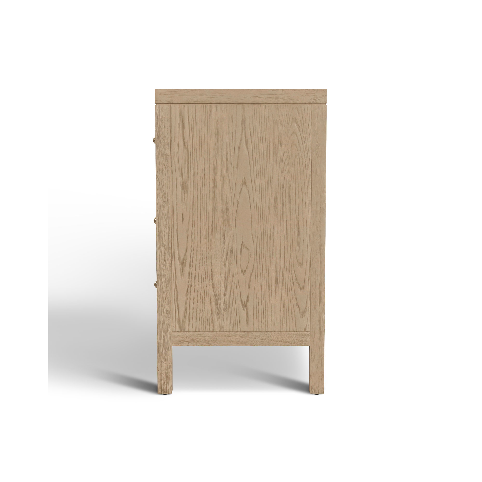 Celine 34" 3-Drawer Nightstand, Light Oak