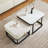 Marble Nesting Table, Coffee Table Set of 2 End Table,Accent Tea Table with Metal Frame,Black