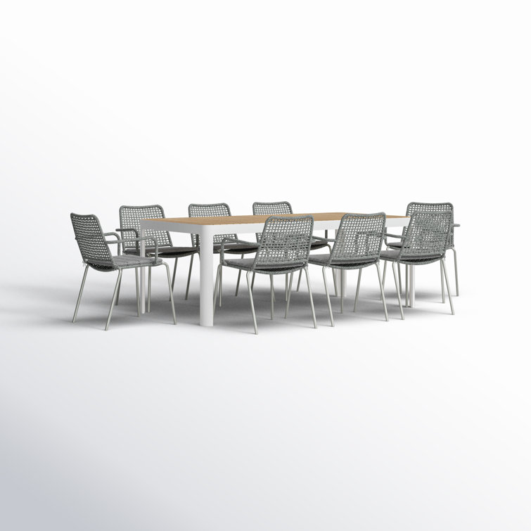 Anautica 82'' Rectangular 8 - Person Outdoor Dining Set