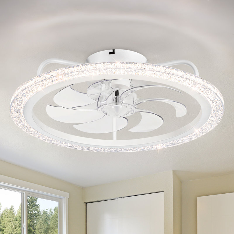 20" Led Ceiling Fans With Light Kit And Remote Control