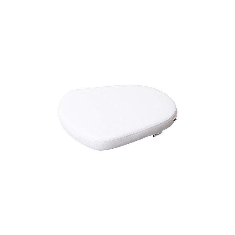 Trinity Patio Dining Armchair with Gray/White/Light Gray Cushion, White Sunbrella®