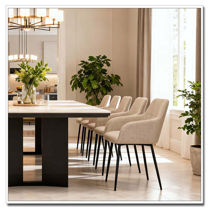 Dining Chair With Backrest And Wide Seat
