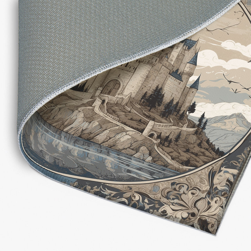 Tapis intérieur et extérieur Ethereal Castle, Rectangle 5 pi x 7 pi