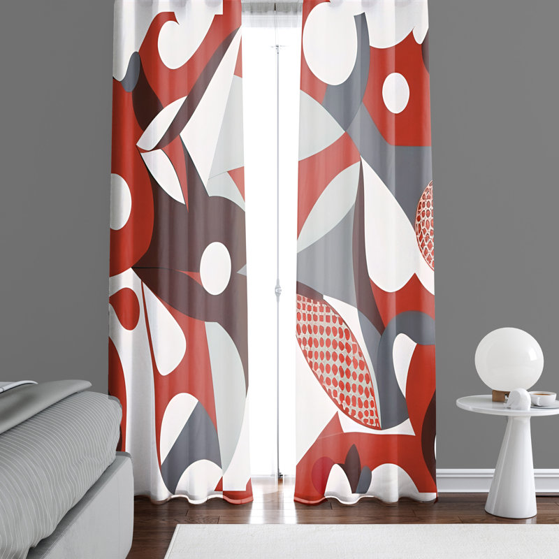 Paire de rideaux semi-transparents en polyester Brenee, L 40 po x L 61 po