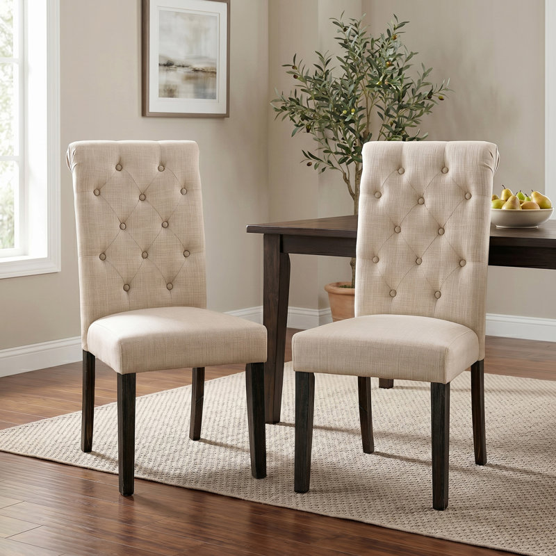 Julian Tufted Upholstered Side Chair, Ivory