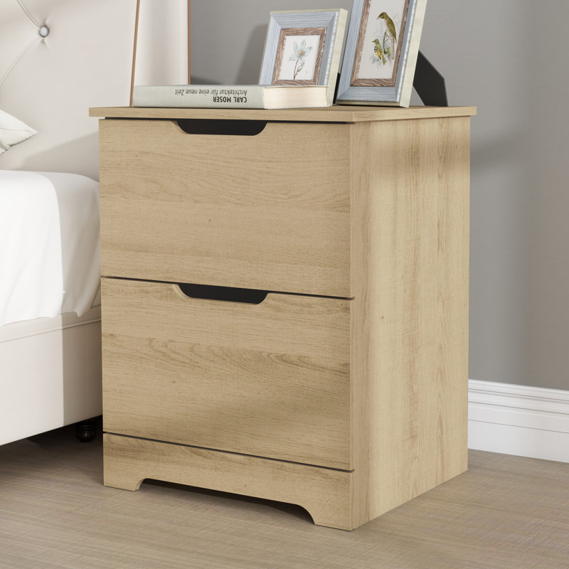 Aroob 23.62'' Tall 2 - Drawer Nightstand, Knotty Oak, Individual