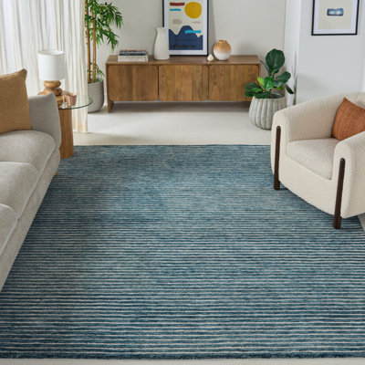 Tapis rayé en laine touffeté à la main Ebony 507