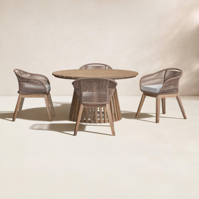 Bardolf 55" Eucalyptus Patio Dining Set