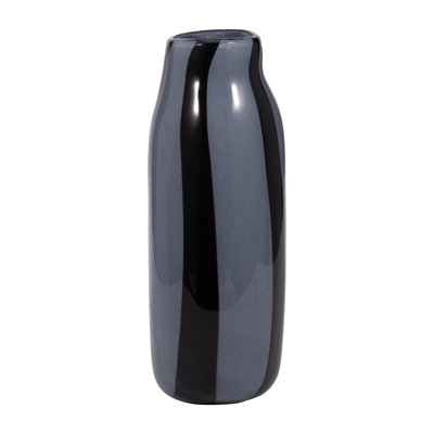 Élégant vase rayé en verre à deux tons pour la décoration intérieure