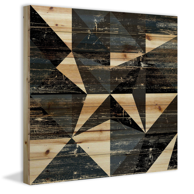« dimensional star », impression sur bois, H 24 po x l 24 po