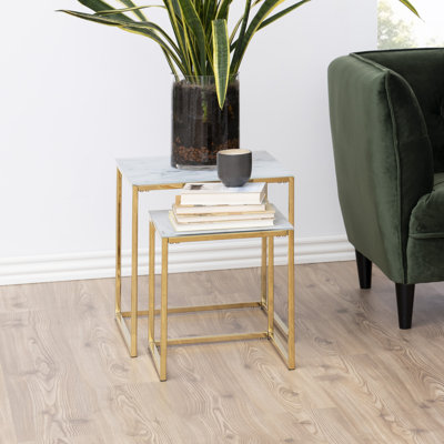 Kathleen Glass Top Frame Nesting Tables