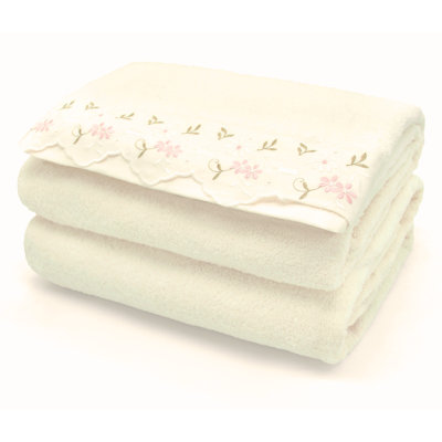 Arielyz cotton Embroidered lace Charlotte Bath Towel