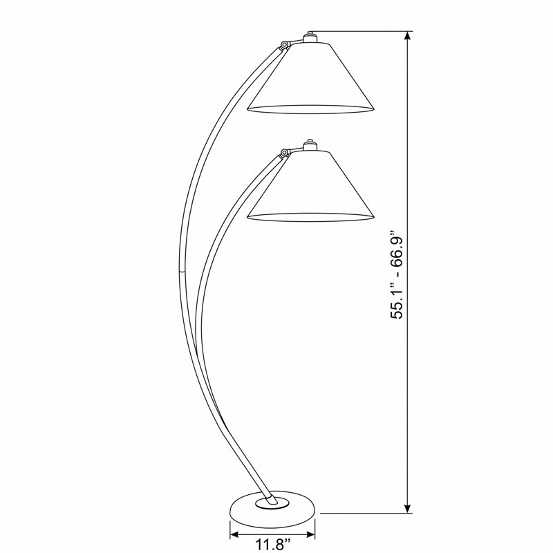 Lampadaire à tablettes intégrées Eclipse Black