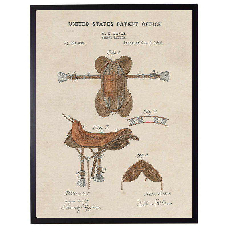 Saddle Patent in Black Frame